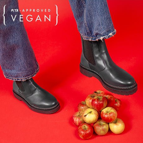 Black apple leather chelsea boots