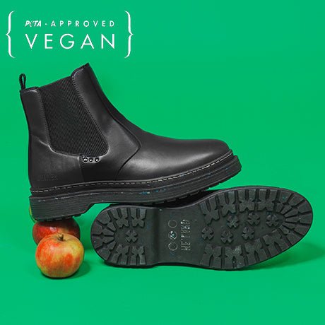 Black apple leather chelsea boots