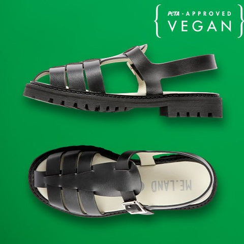 Black apple leather Sandals