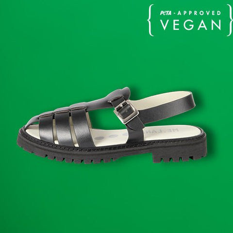 Black apple leather Sandals
