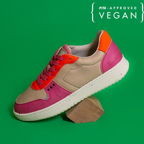 EVAN vegan and recycled sneaker in beige, pink and orange - ME.LAND