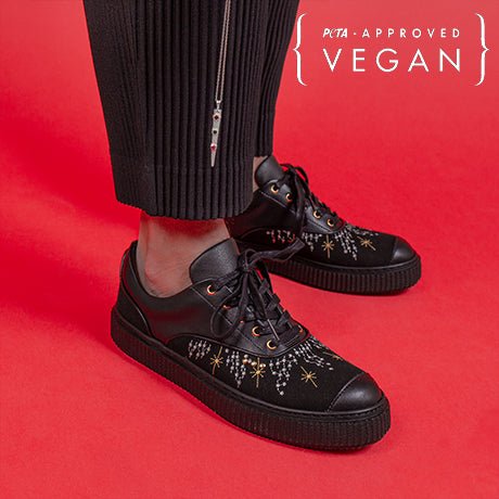 Full black star embroidered MEAKER sneaker ME.LAND x Mademoiselle Pimpante