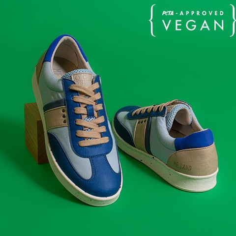VIVACE vegan and recycled sneaker in blue and beige