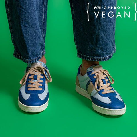 VIVACE vegan and recycled sneaker in blue and beige