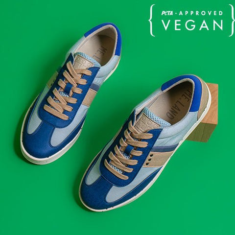 VIVACE vegan and recycled sneaker in blue and beige