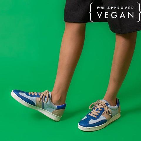 VIVACE vegan and recycled sneaker in blue and beige