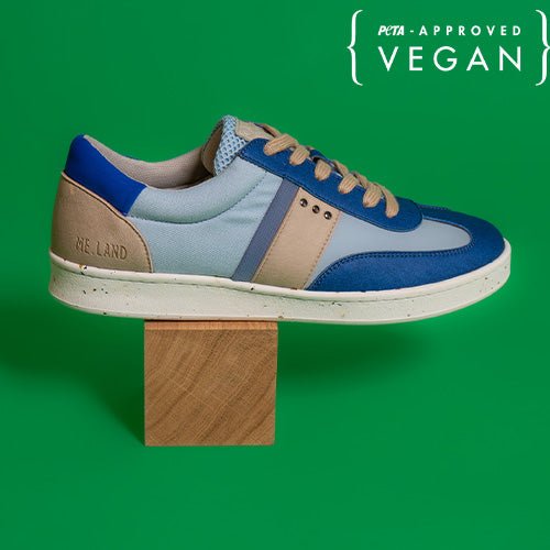 VIVACE vegan and recycled sneaker in blue and beige