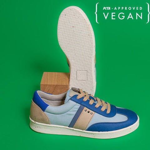 VIVACE vegan and recycled sneaker in blue and beige