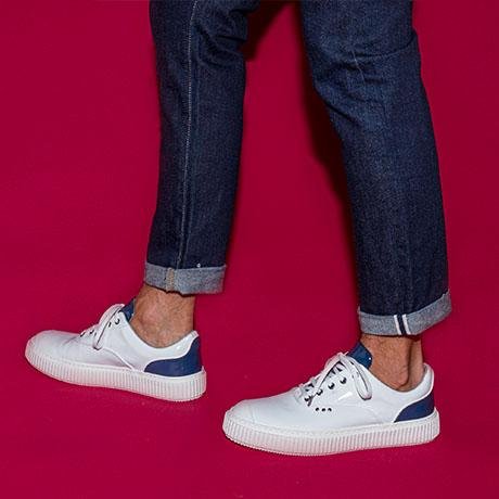 White and blue MEAKER sneaker